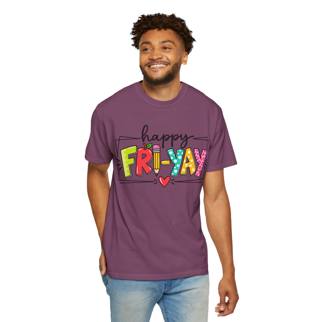 Happy Fri-yay Colorful Graphic T-shirt | Cute Friday Celebration Tee