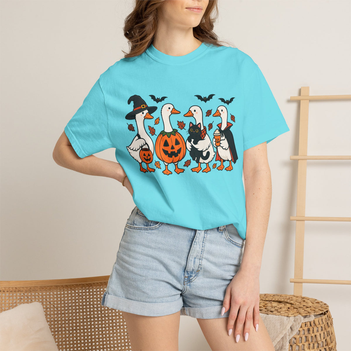 Halloween Ducks T-shirt | Geese in Costumes, Pumpkin Jack-O’-Lantern