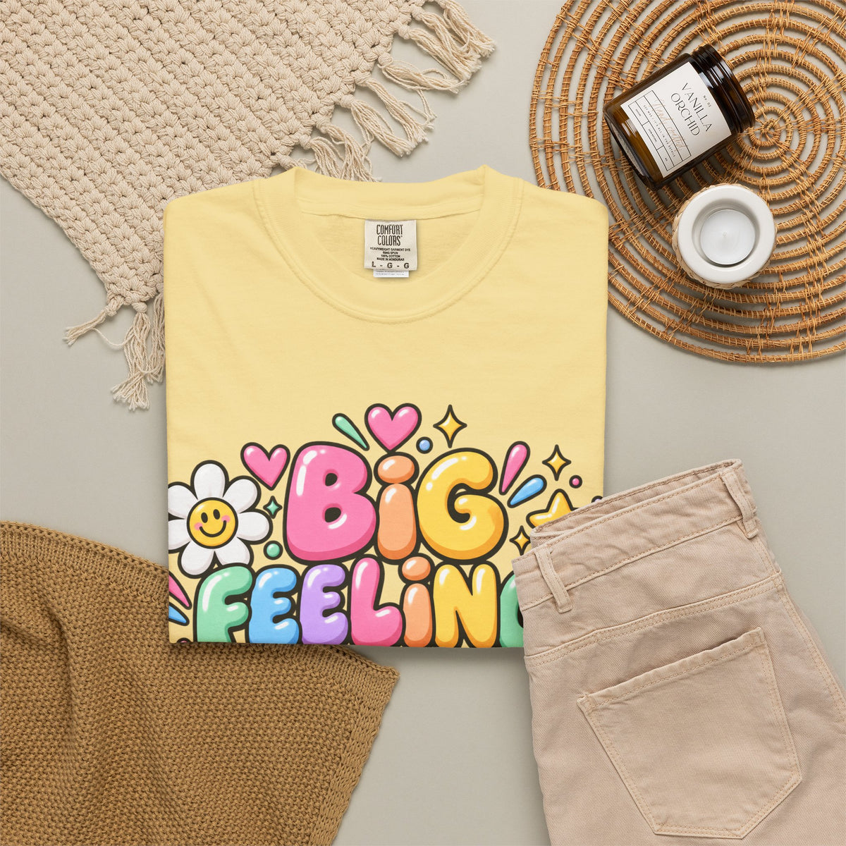 Big Feelings Safe Spaces T-shirt | Pastel Cute Floral Typography