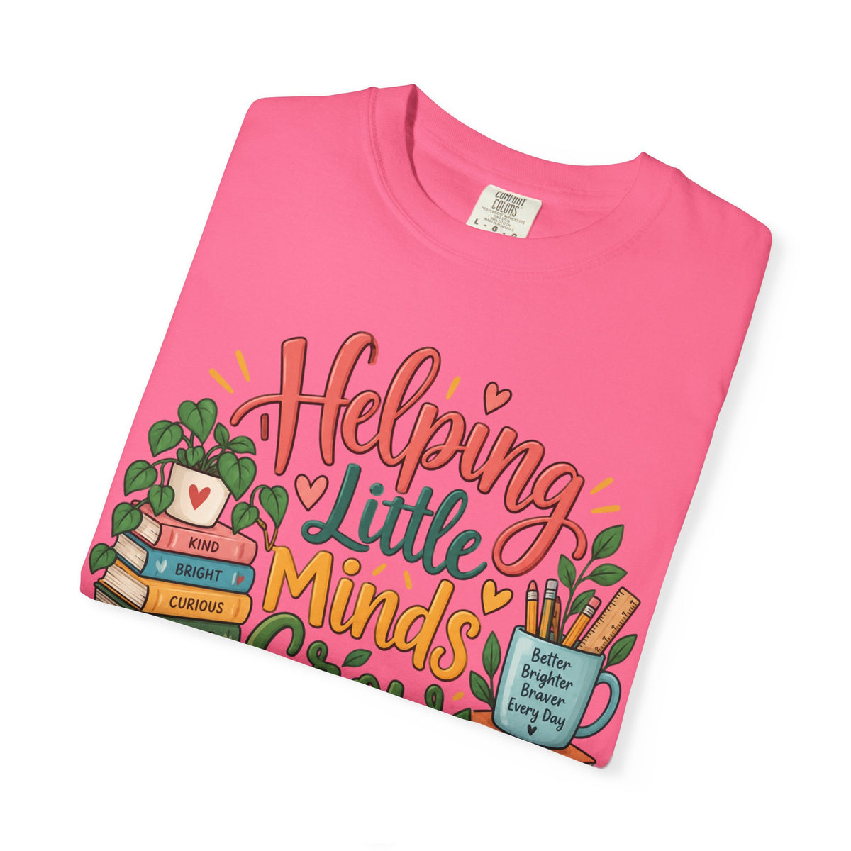 Helping Little Minds Grow T-shirt | Teacher Book Apple Mug Design