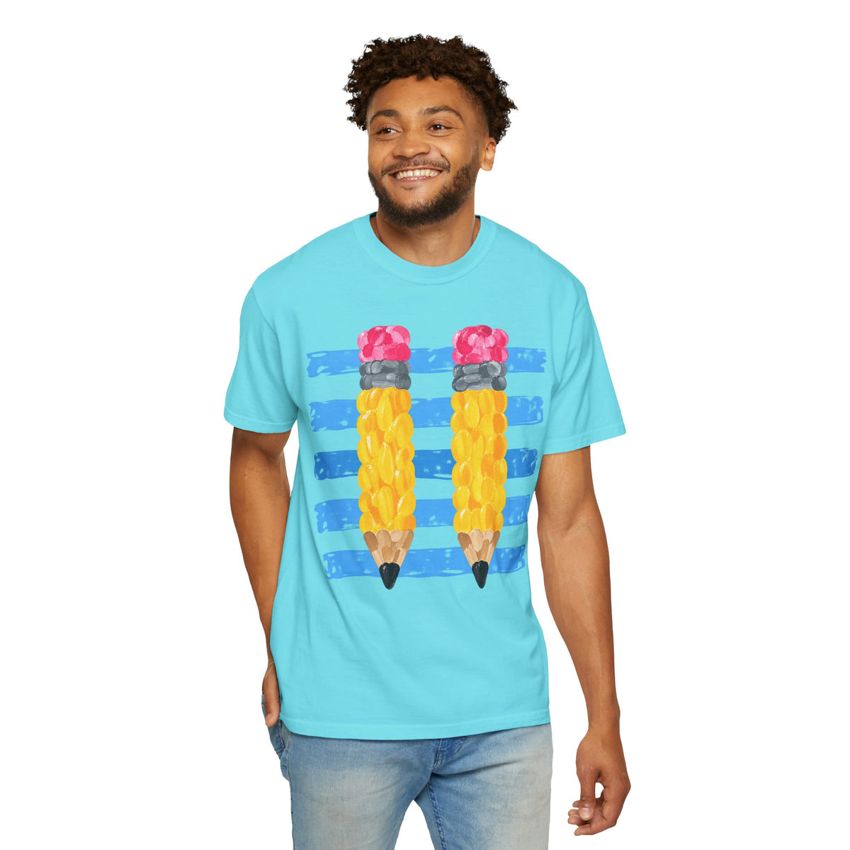 Braided Pencil Illustration T-Shirt | School Art Teacher Tee