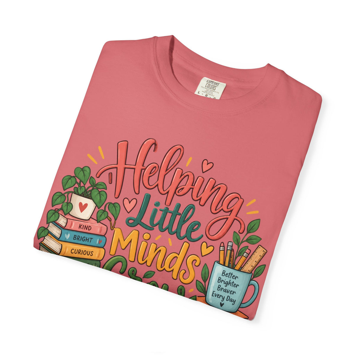 Helping Little Minds Grow T-shirt | Teacher Book Apple Mug Design