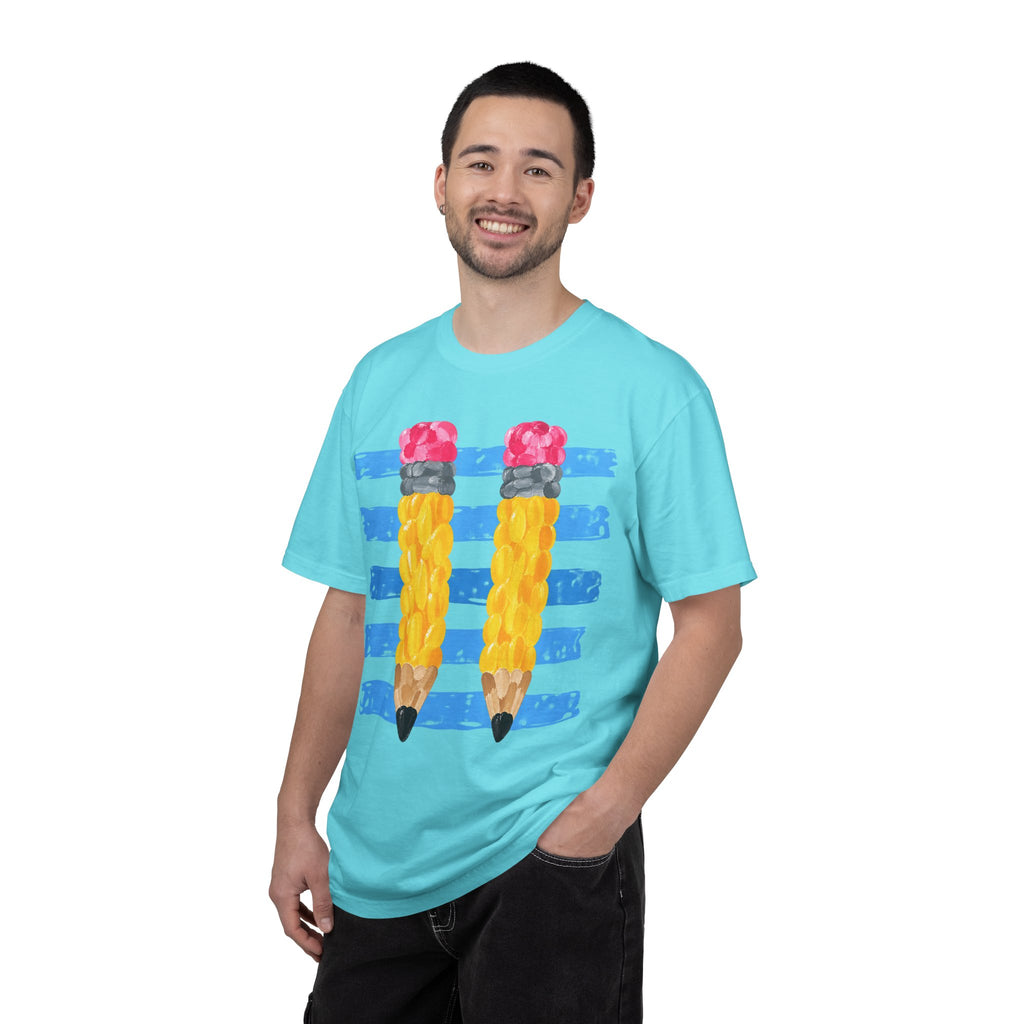 Braided Pencil Illustration T-Shirt | School Art Teacher Tee
