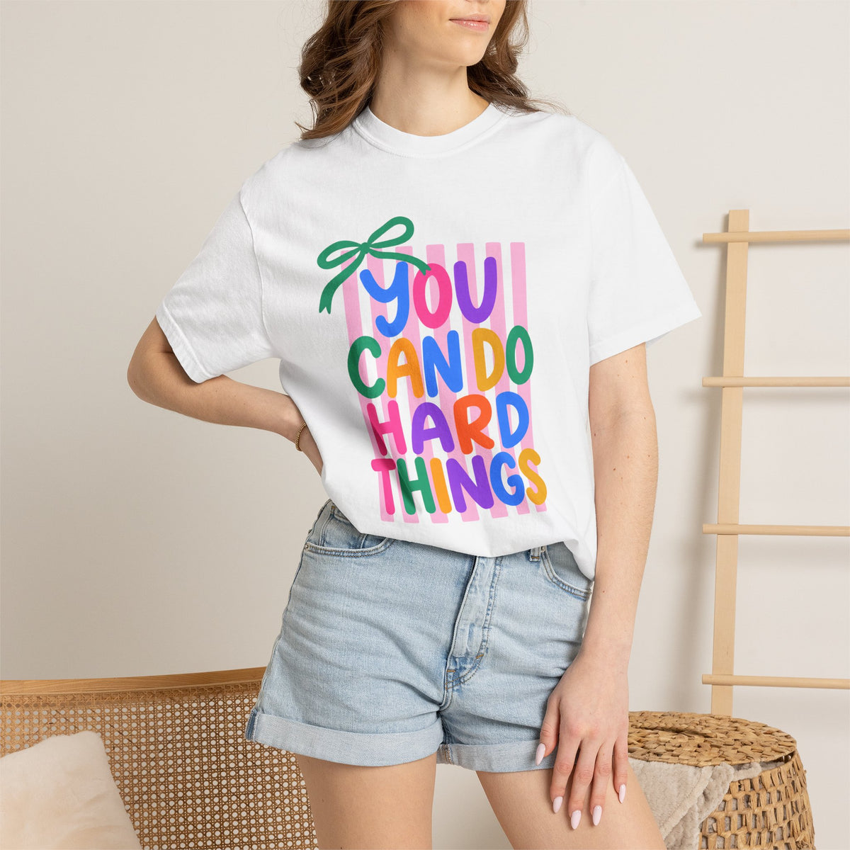 You Can Do Hard Things T-shirt | Colorful Motivational Typography
