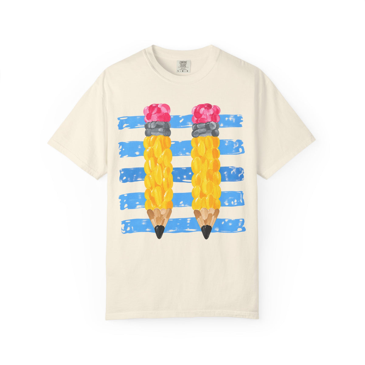 Braided Pencil Illustration T-Shirt | School Art Teacher Tee