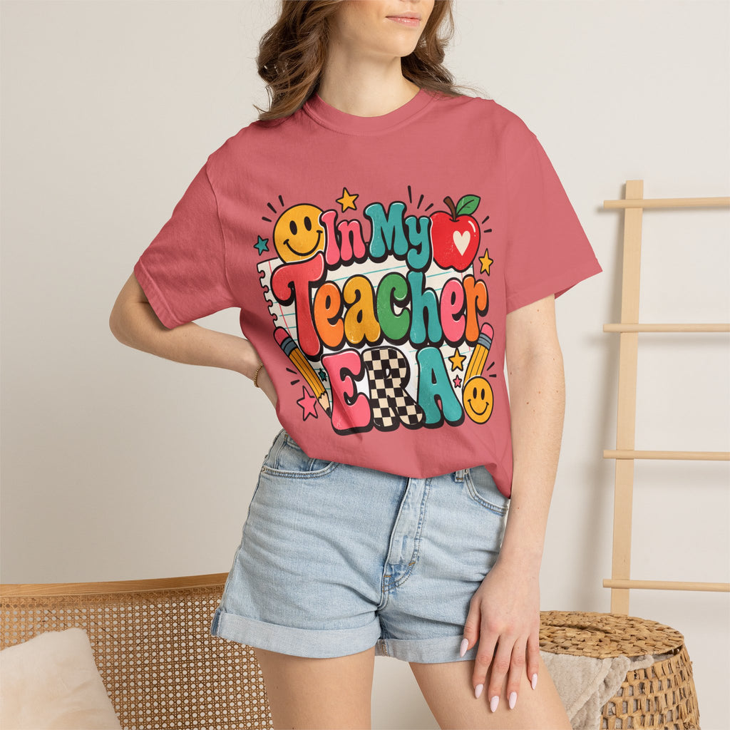 In My Teacher Era T-shirt | Retro School Graphic, Apple & Pencils