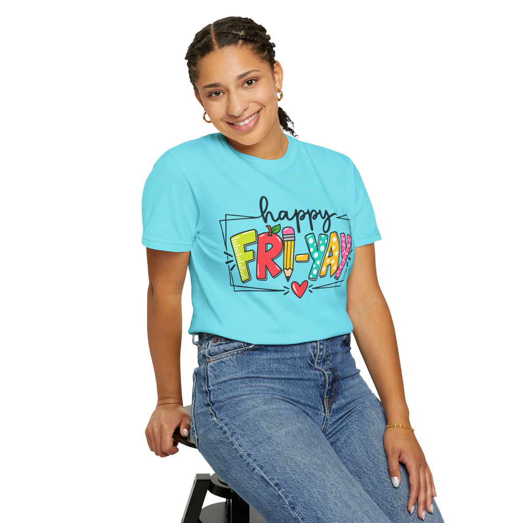 Happy Fri-yay Colorful Graphic T-shirt | Cute Friday Celebration Tee