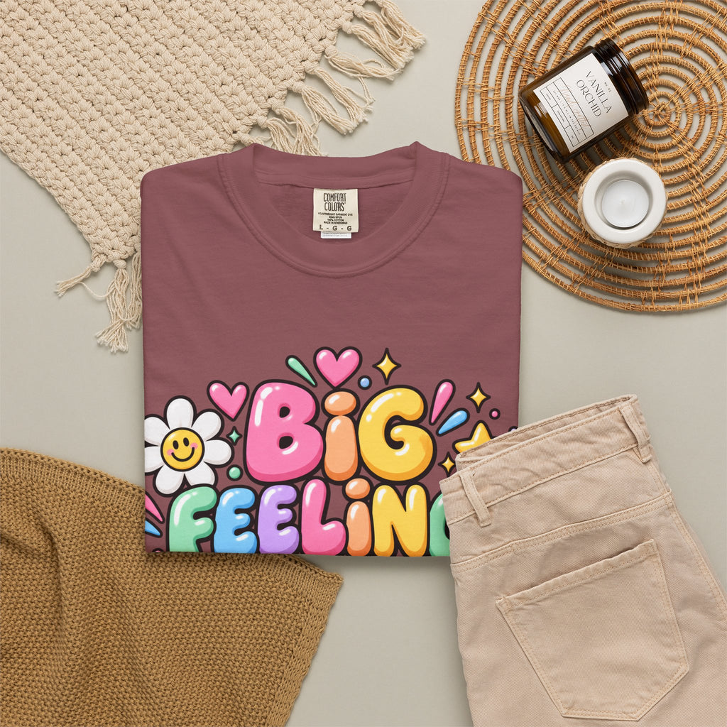 Big Feelings Safe Spaces T-shirt | Pastel Cute Floral Typography