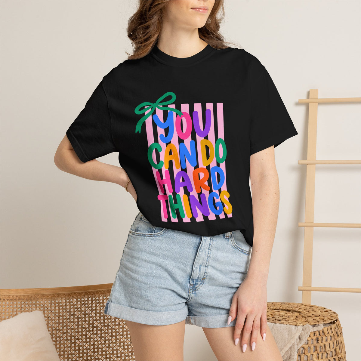 You Can Do Hard Things T-shirt | Colorful Motivational Typography