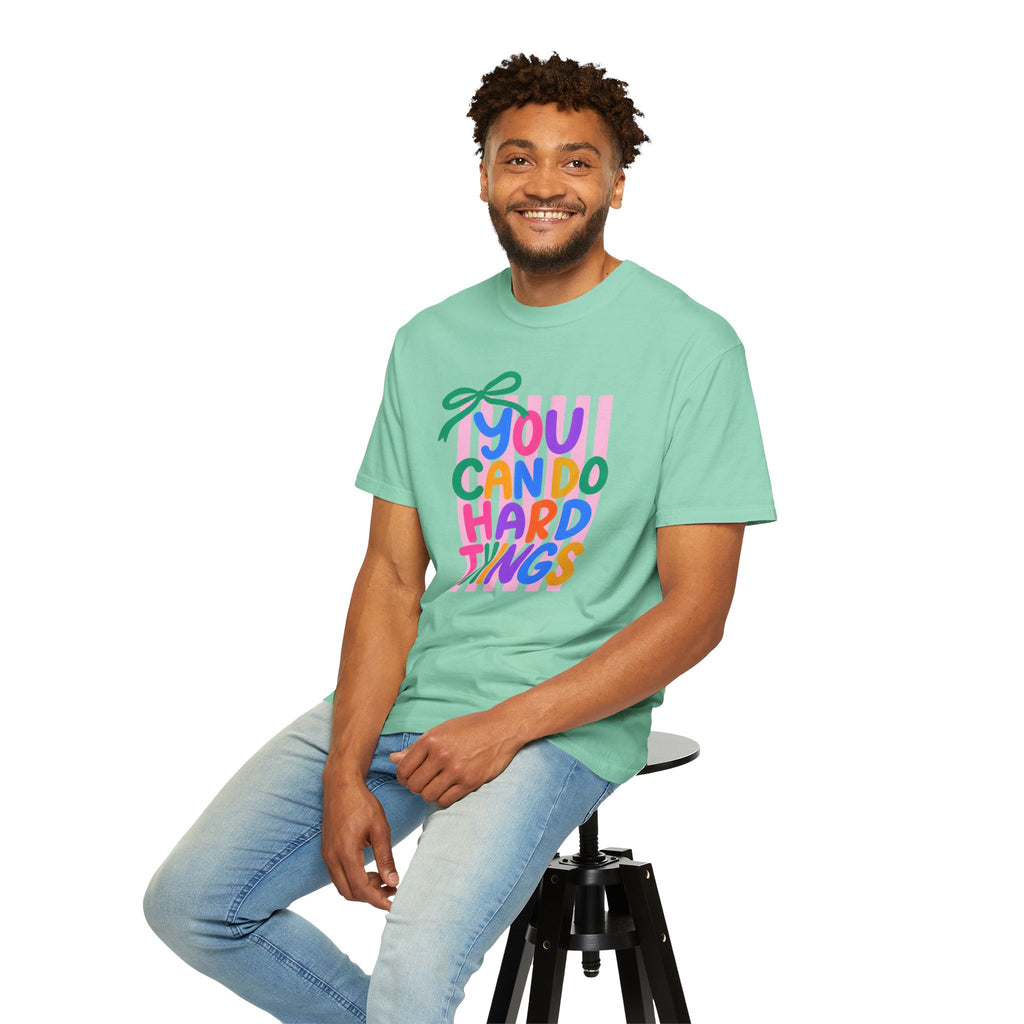 You Can Do Hard Things T-shirt | Colorful Motivational Typography