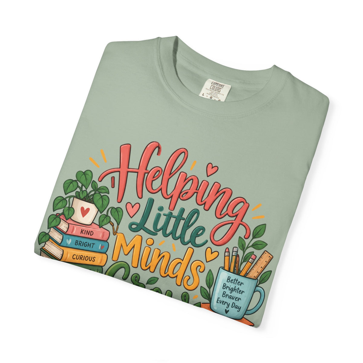 Helping Little Minds Grow T-shirt | Teacher Book Apple Mug Design
