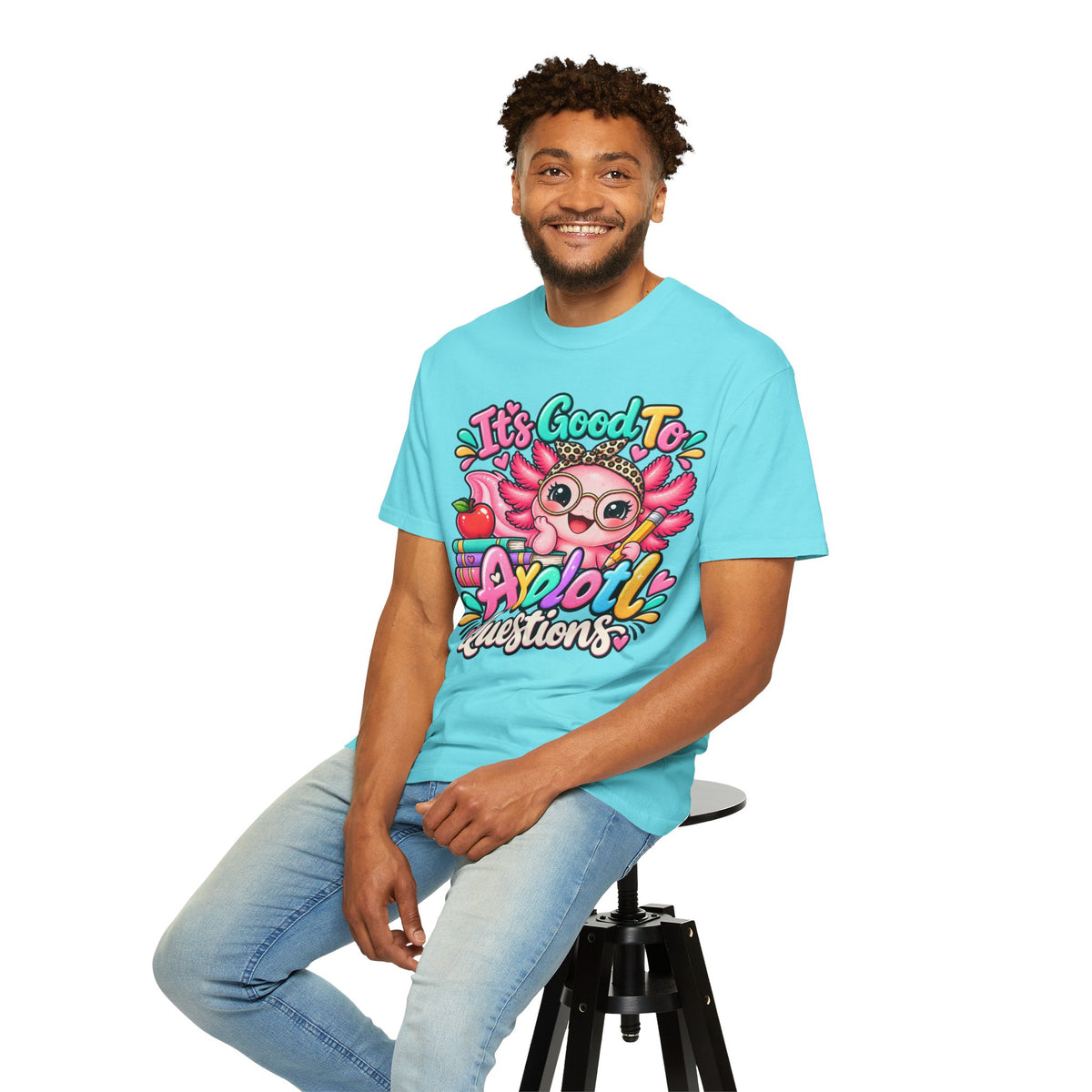 It's Good To Axolotl Questions Brenda Tee | Cute Axolotl Cartoon, Colorful Study Design