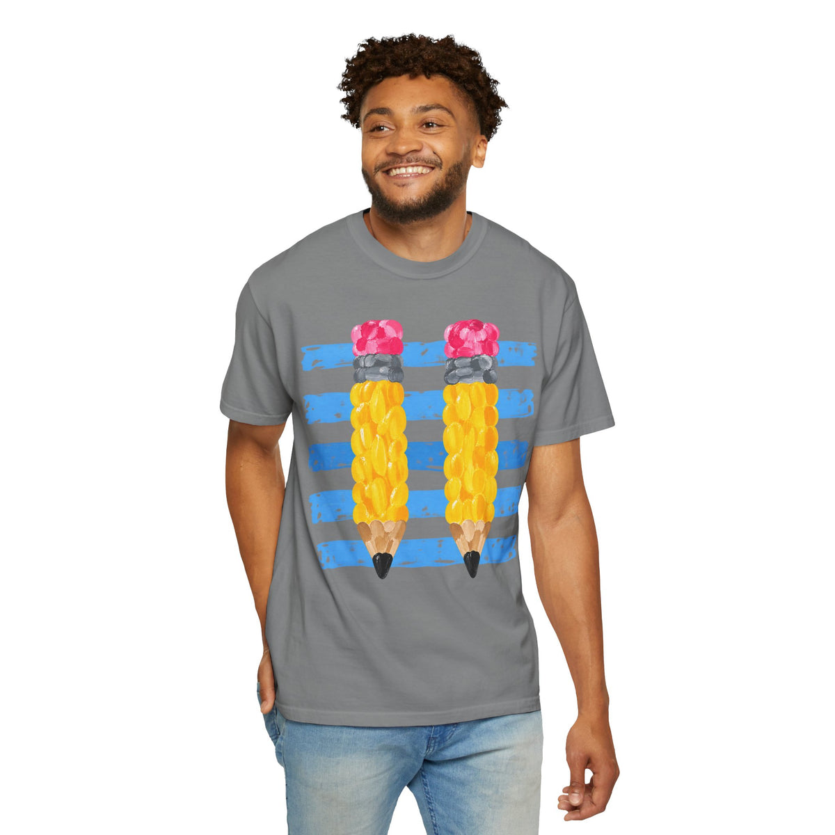 Braided Pencil Illustration T-Shirt | School Art Teacher Tee