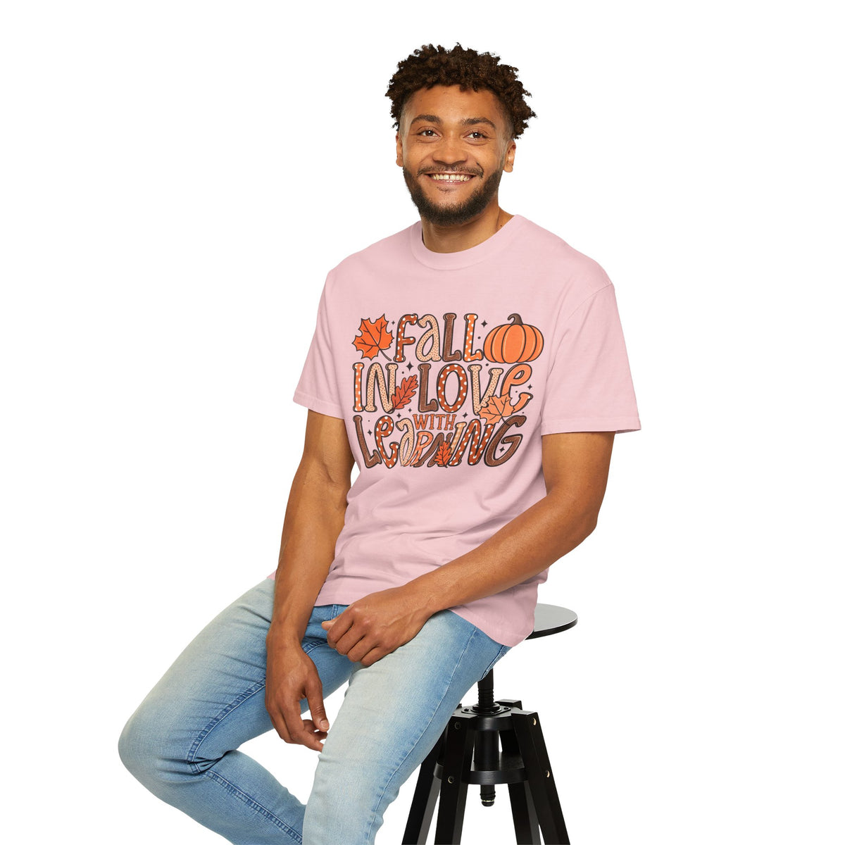 Fall in Love with Learning T-Shirt | Teacher Autumn Pumpkin Leaves