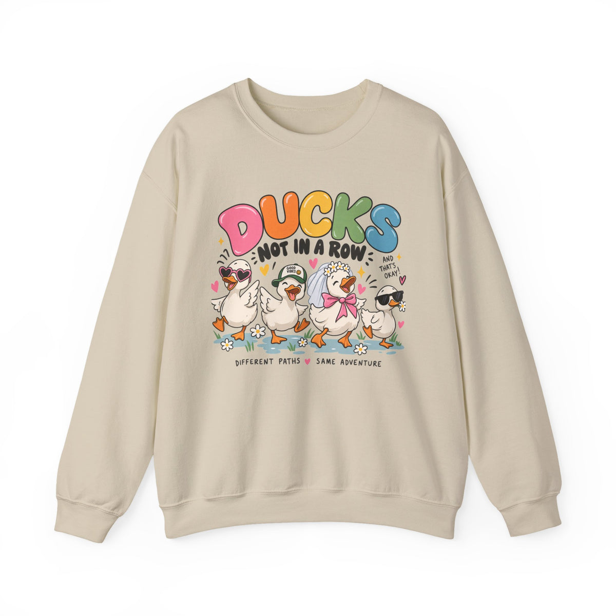 Ducks Not in a Row Crewneck Sweatshirt | Cute Cartoon Ducks