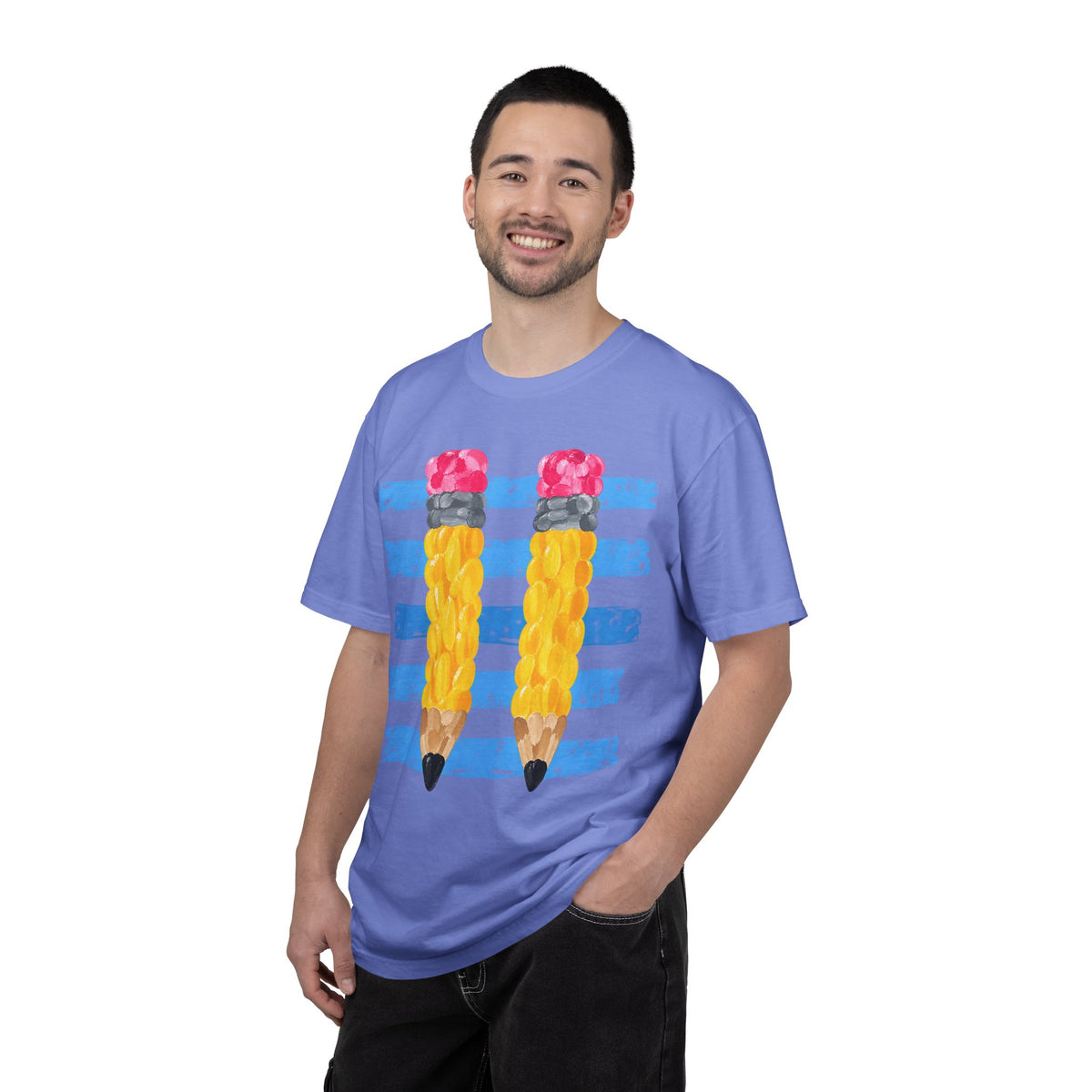 Braided Pencil Illustration T-Shirt | School Art Teacher Tee