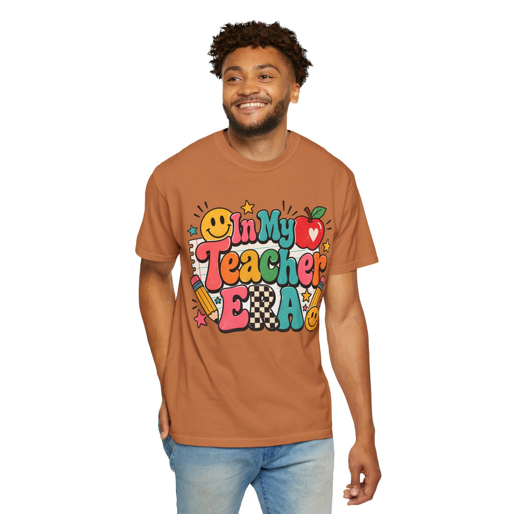 In My Teacher Era T-shirt | Retro School Graphic, Apple & Pencils
