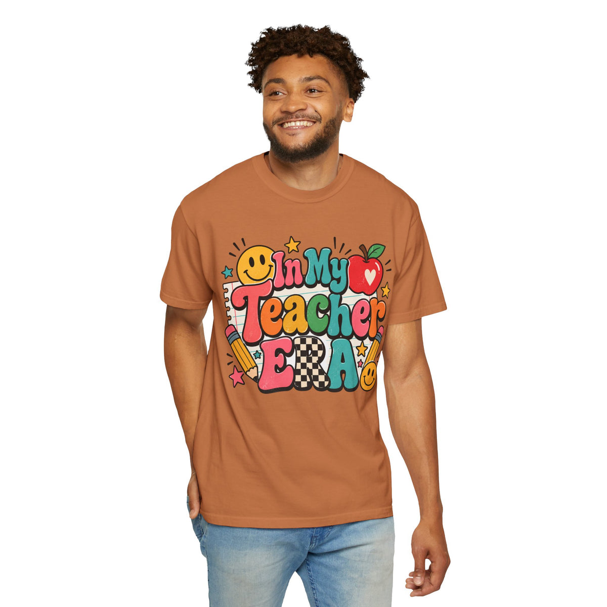 In My Teacher Era T-shirt | Retro School Graphic, Apple & Pencils