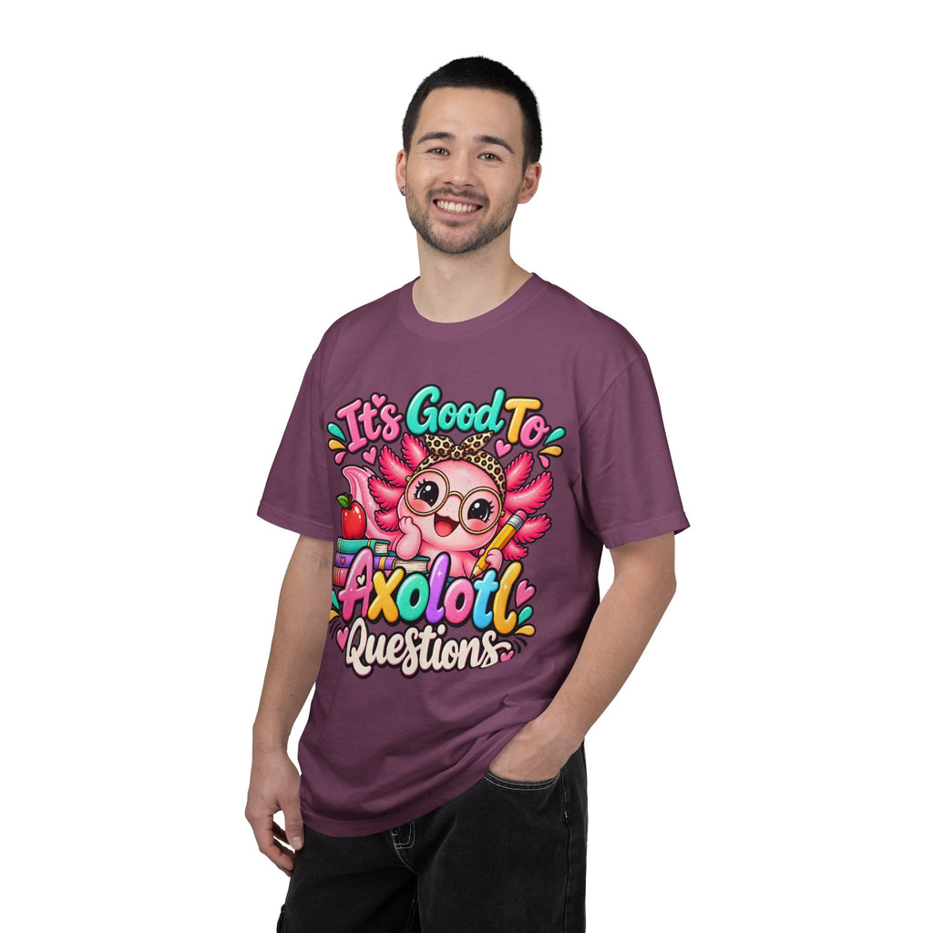 It's Good To Axolotl Questions Brenda Tee | Cute Axolotl Cartoon, Colorful Study Design