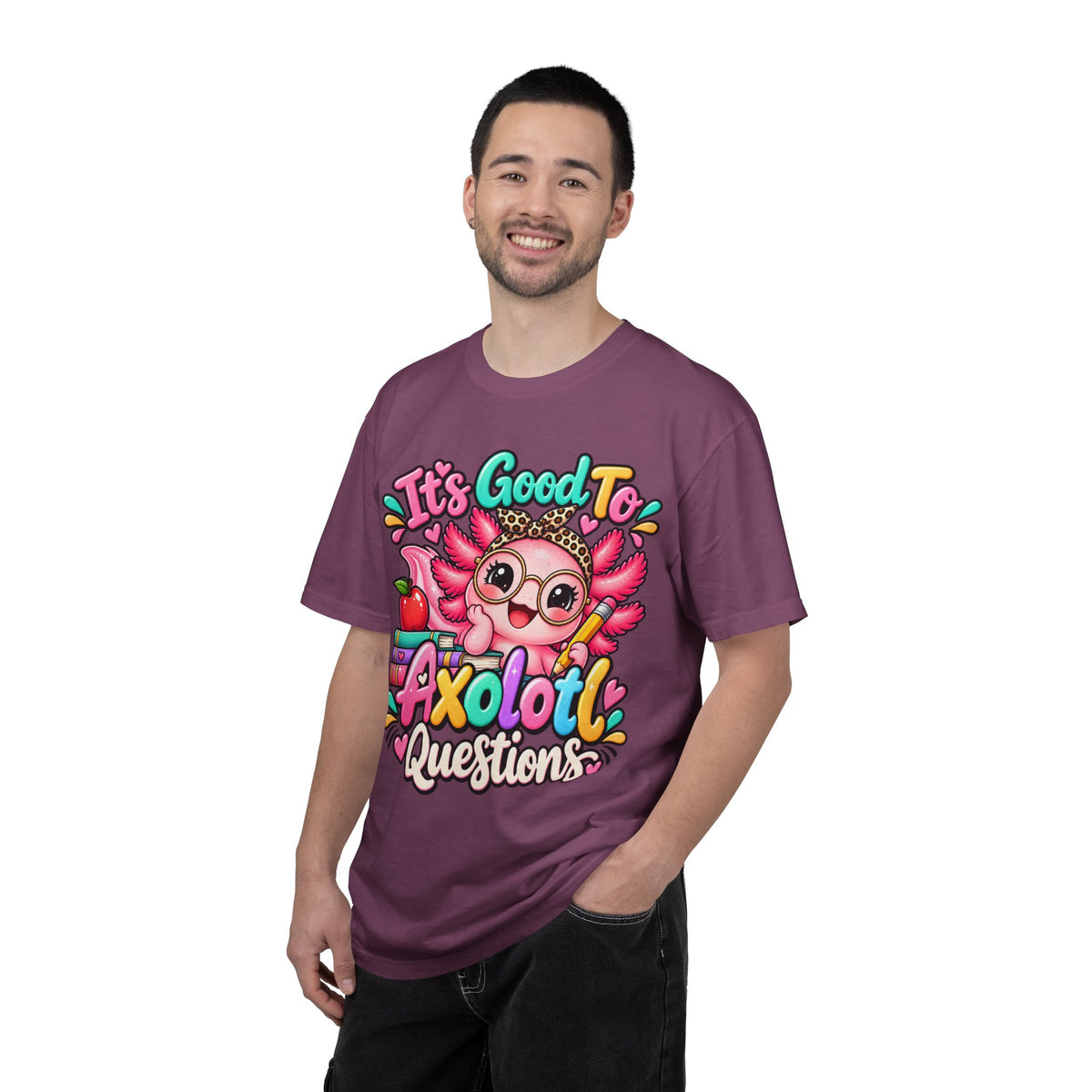 It's Good To Axolotl Questions Brenda Tee | Cute Axolotl Cartoon, Colorful Study Design