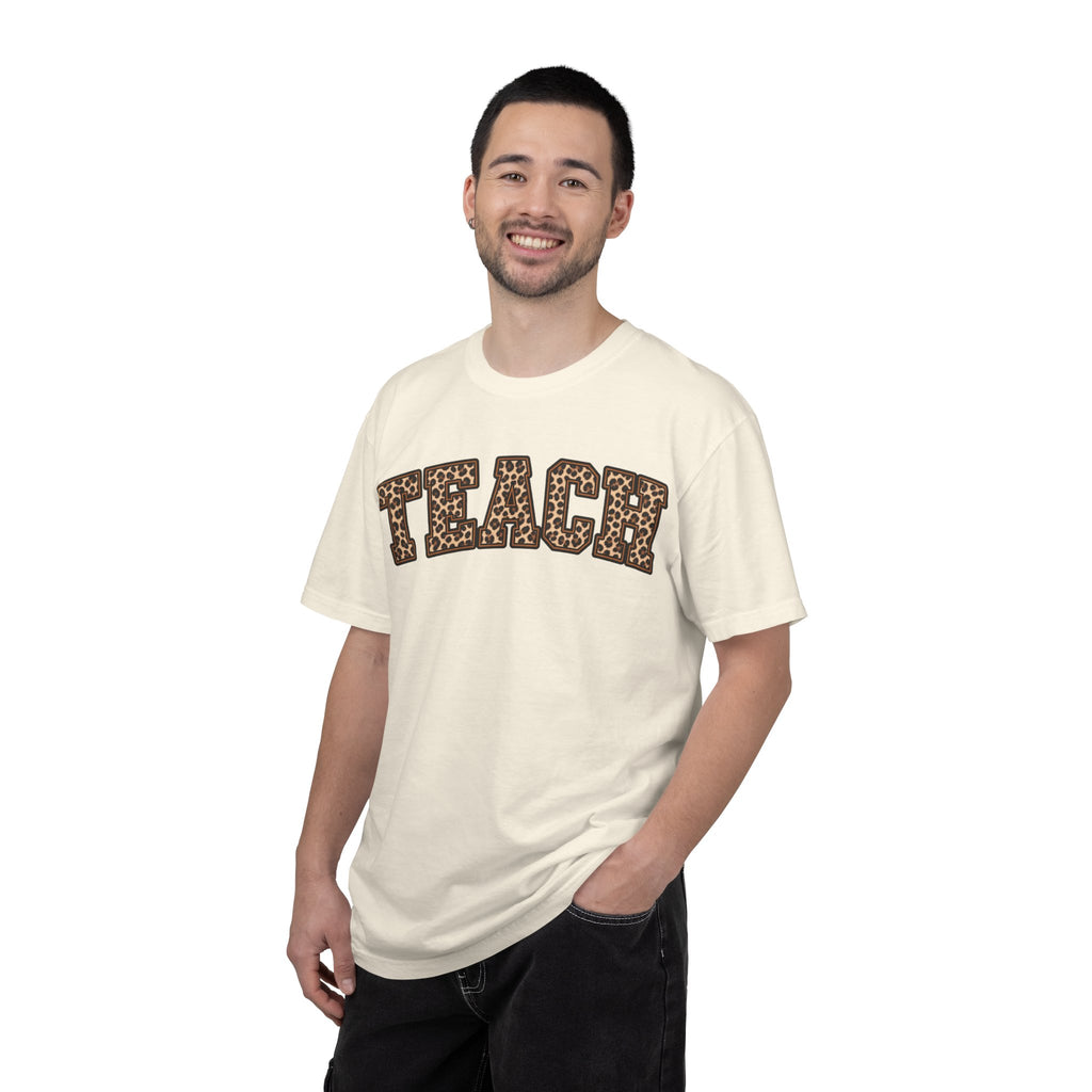 Leopard Print TEACH T-Shirt | Teacher Shirt, Animal Print Typography
