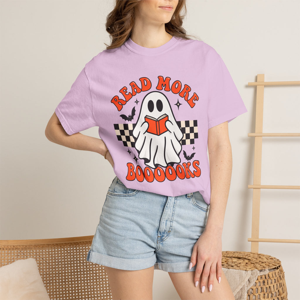 Read More Booooks ghost reading T-Shirt | Halloween book lover tee