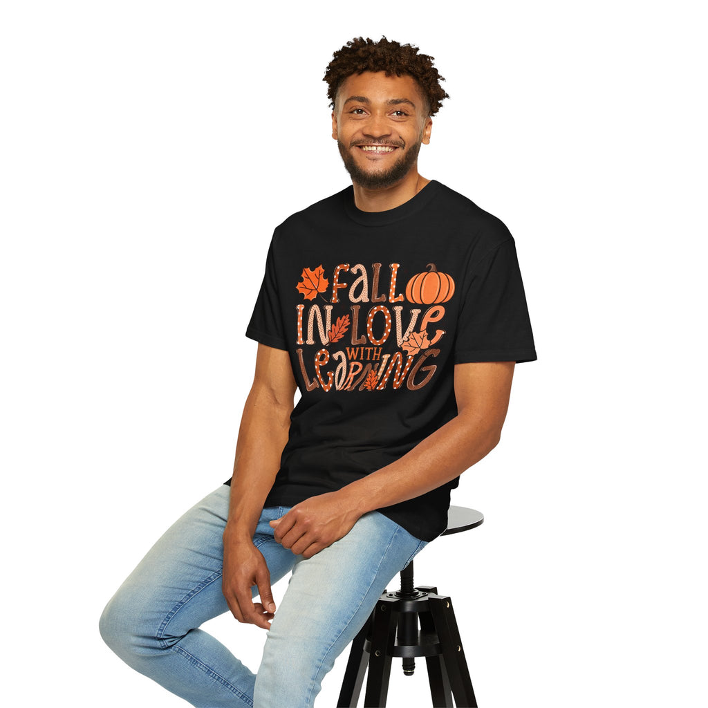 Fall in Love with Learning T-Shirt | Teacher Autumn Pumpkin Leaves