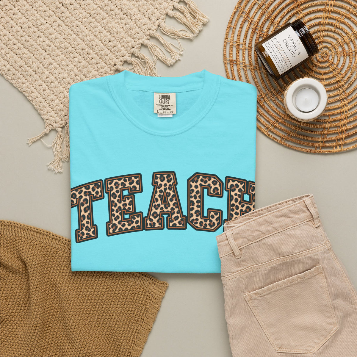 Leopard Print TEACH T-Shirt | Teacher Shirt, Animal Print Typography