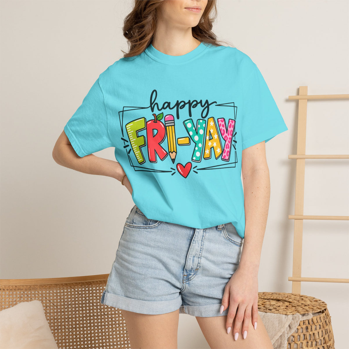 Happy Fri-yay Colorful Graphic T-shirt | Cute Friday Celebration Tee