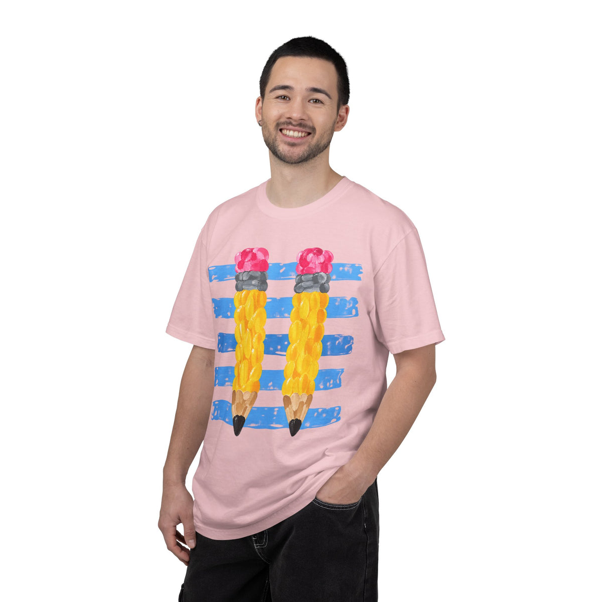 Braided Pencil Illustration T-Shirt | School Art Teacher Tee