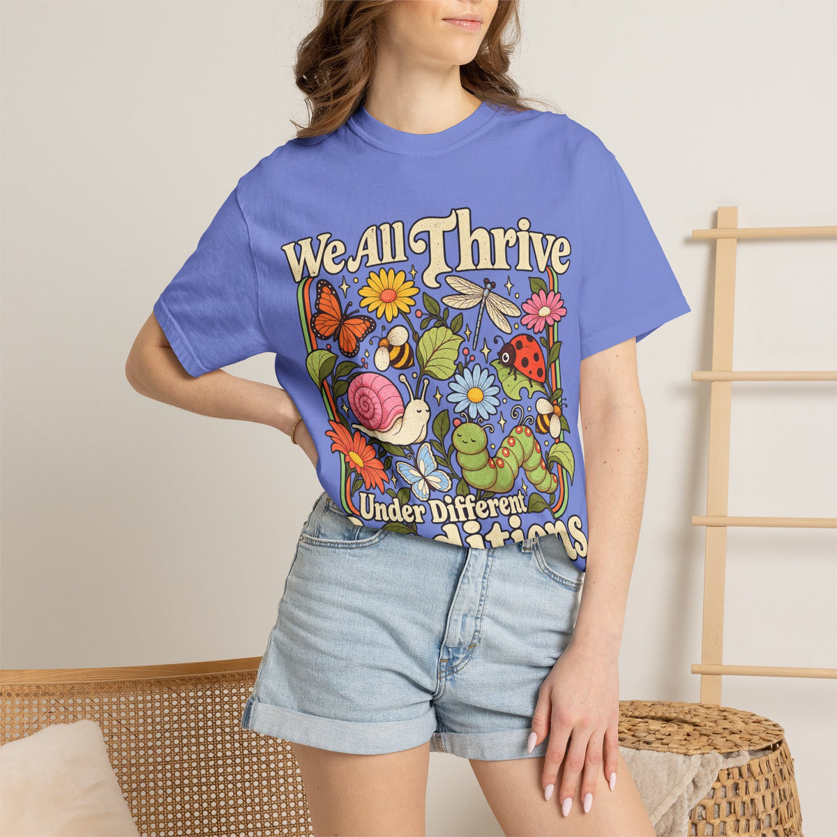 We All Thrive Under Different Conditions T-shirt | Floral Nature Illustration