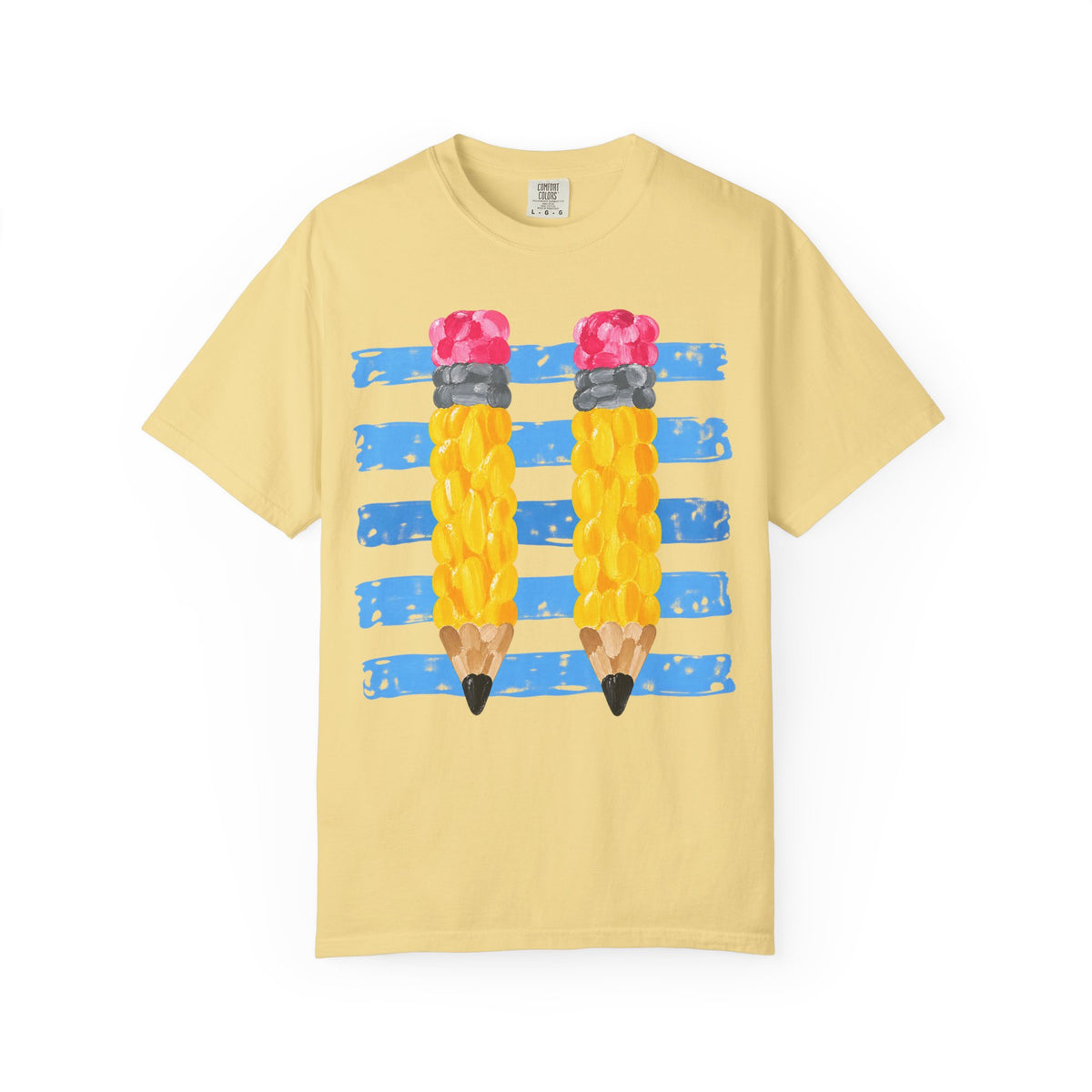 Braided Pencil Illustration T-Shirt | School Art Teacher Tee