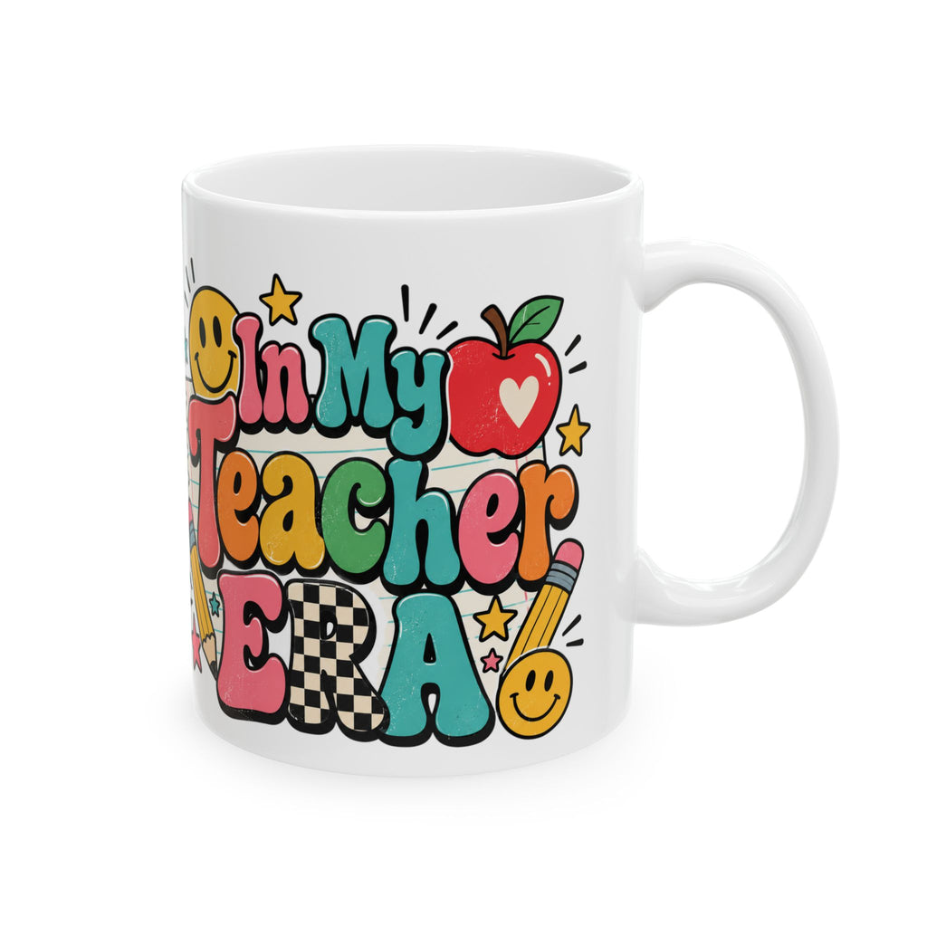 My Teacher Era Mug | Colorful Retro Teacher Illustration Ceramic Mug