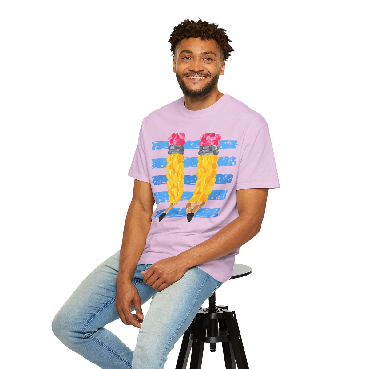 Braided Pencil Illustration T-Shirt | School Art Teacher Tee
