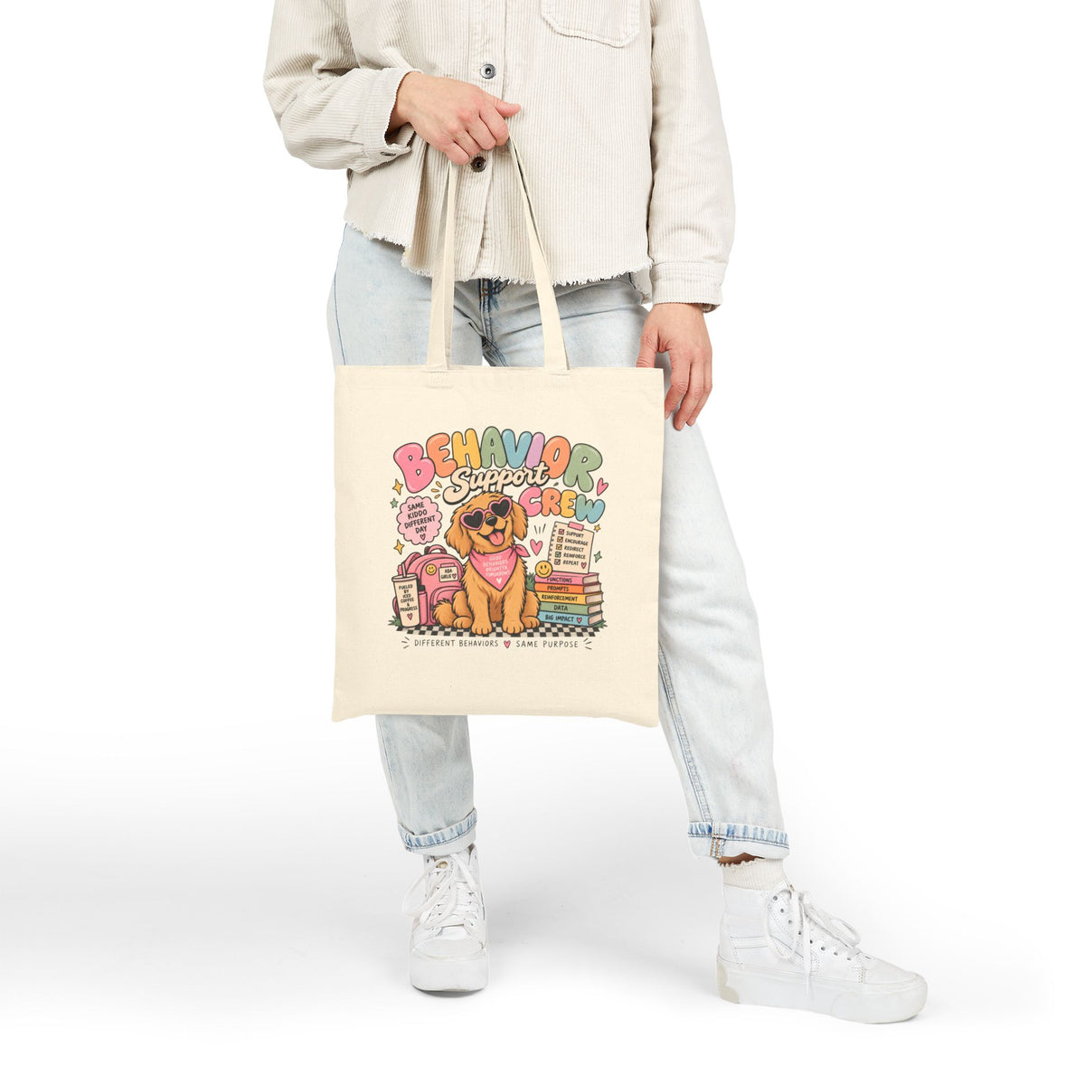 Behavior Support Crew Tote Bag | Therapy Dog Design, School Counseling Supplies