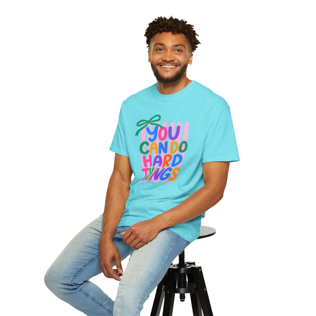 You Can Do Hard Things T-shirt | Colorful Motivational Typography