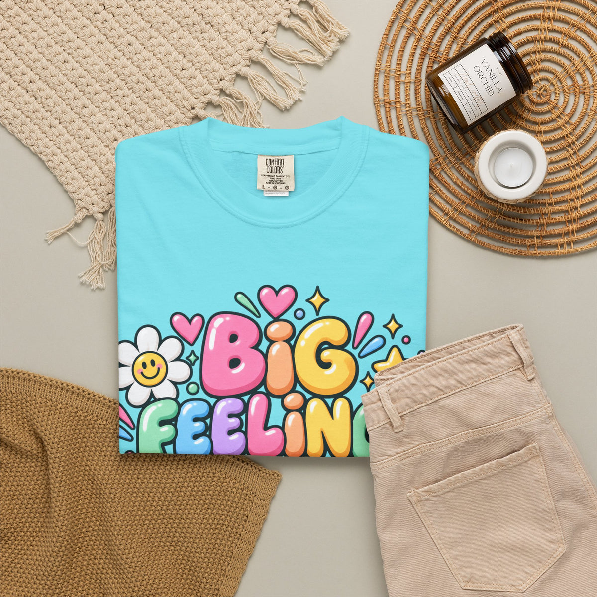 Big Feelings Safe Spaces T-shirt | Pastel Cute Floral Typography
