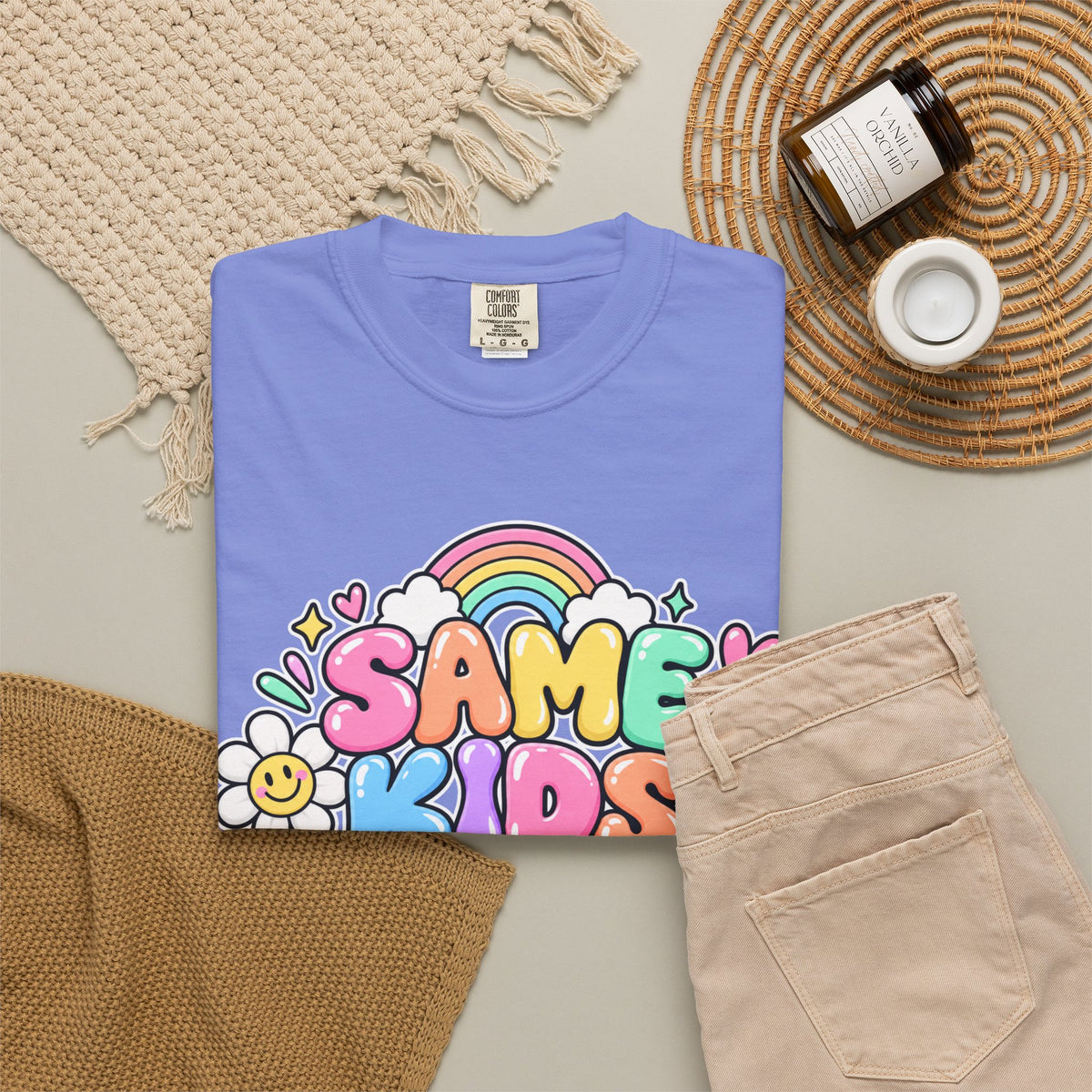 Same Kids Different Day T-shirt | Retro Rainbow Floral Typography