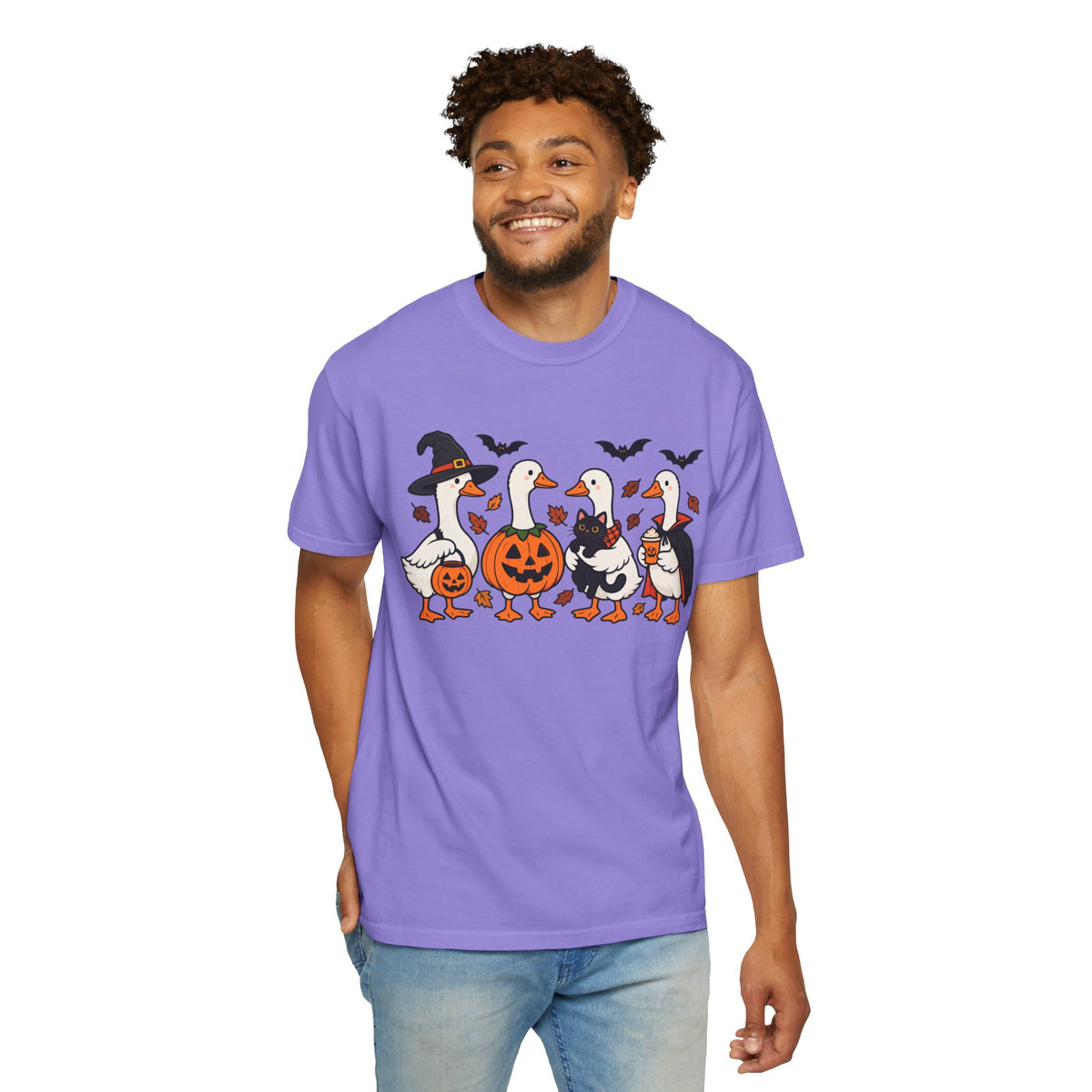Halloween Ducks T-shirt | Geese in Costumes, Pumpkin Jack-O’-Lantern