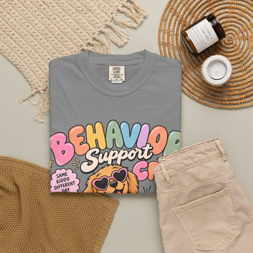 Behavior Support Crew T-shirt | Golden Retriever School Therapy Design