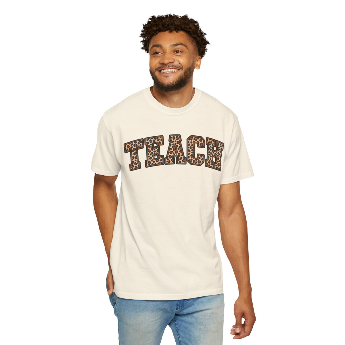 Leopard Print TEACH T-Shirt | Teacher Shirt, Animal Print Typography