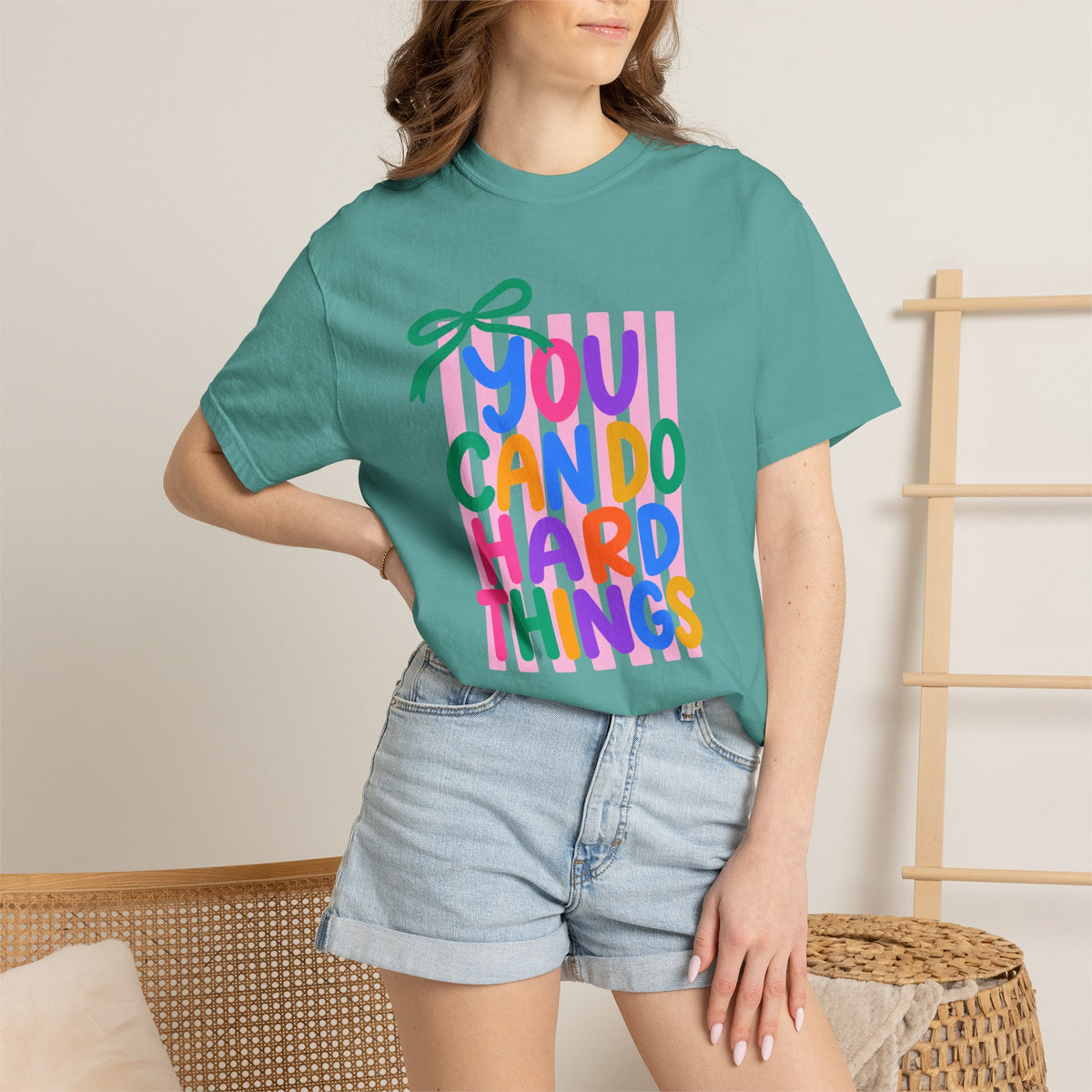You Can Do Hard Things T-shirt | Colorful Motivational Typography