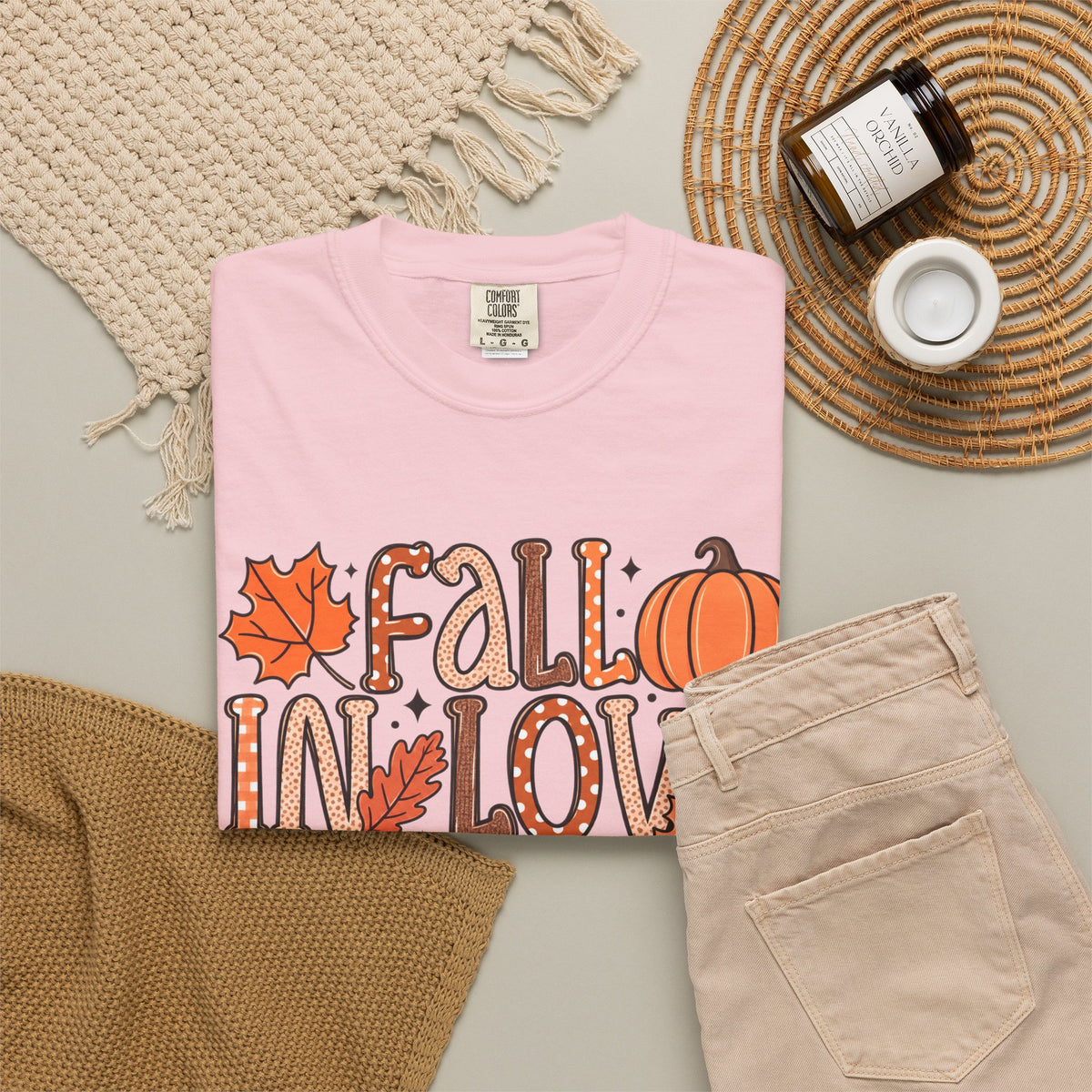 Fall in Love with Learning T-Shirt | Teacher Autumn Pumpkin Leaves