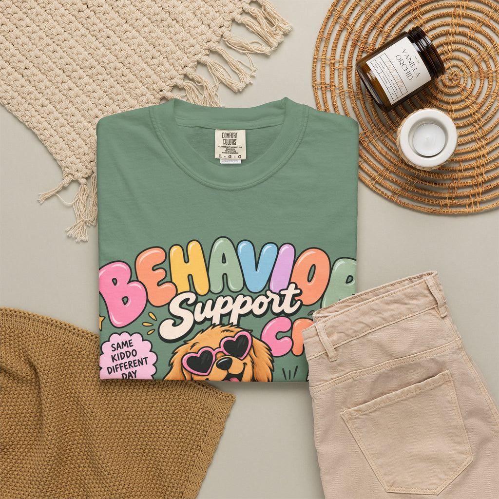 Behavior Support Crew T-shirt | Golden Retriever School Therapy Design