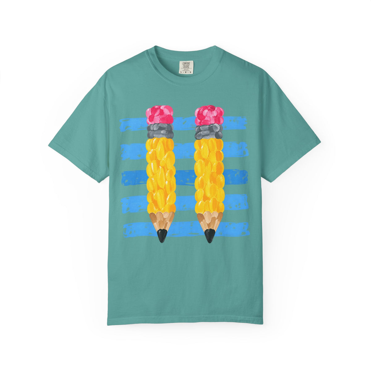 Braided Pencil Illustration T-Shirt | School Art Teacher Tee