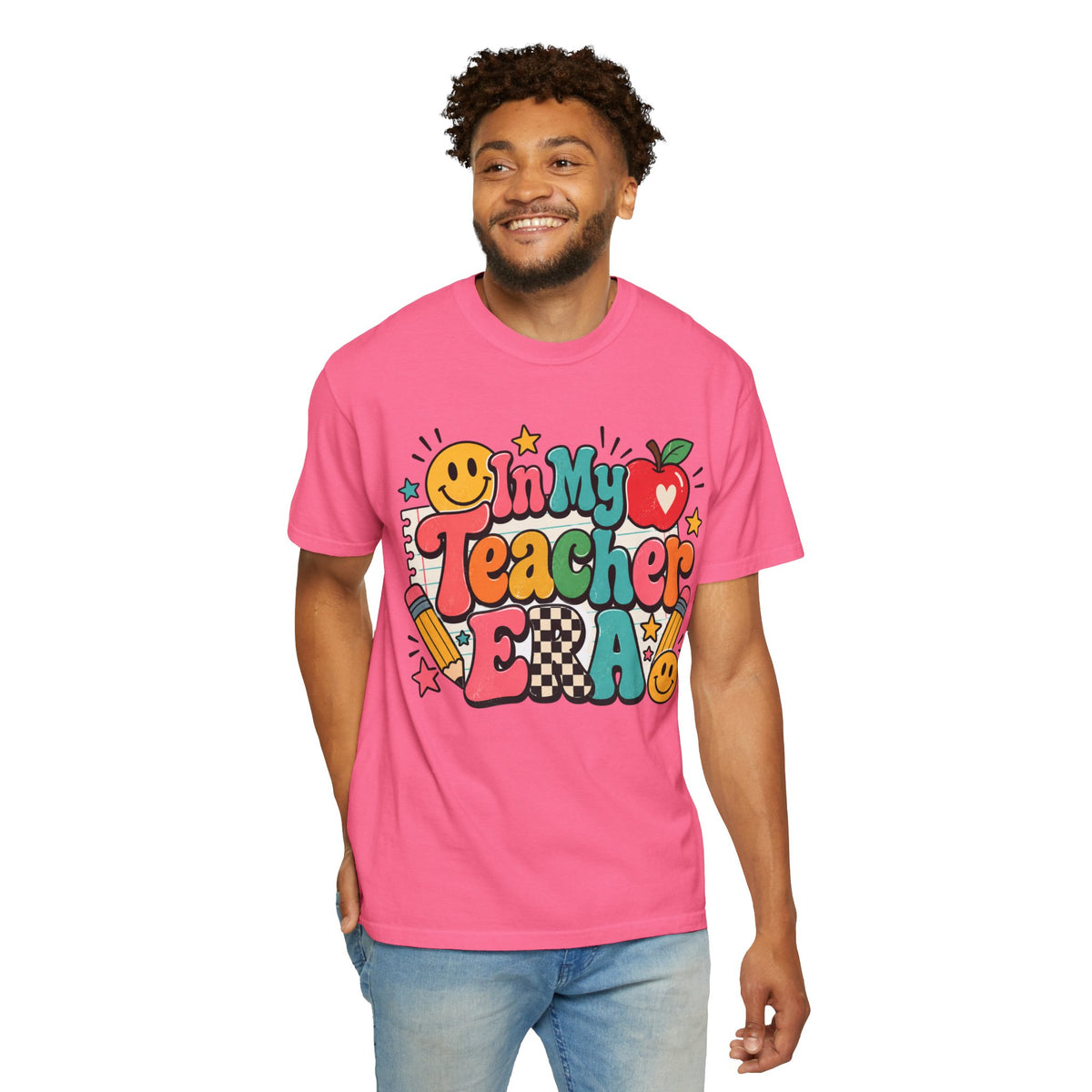 In My Teacher Era T-shirt | Retro School Graphic, Apple & Pencils