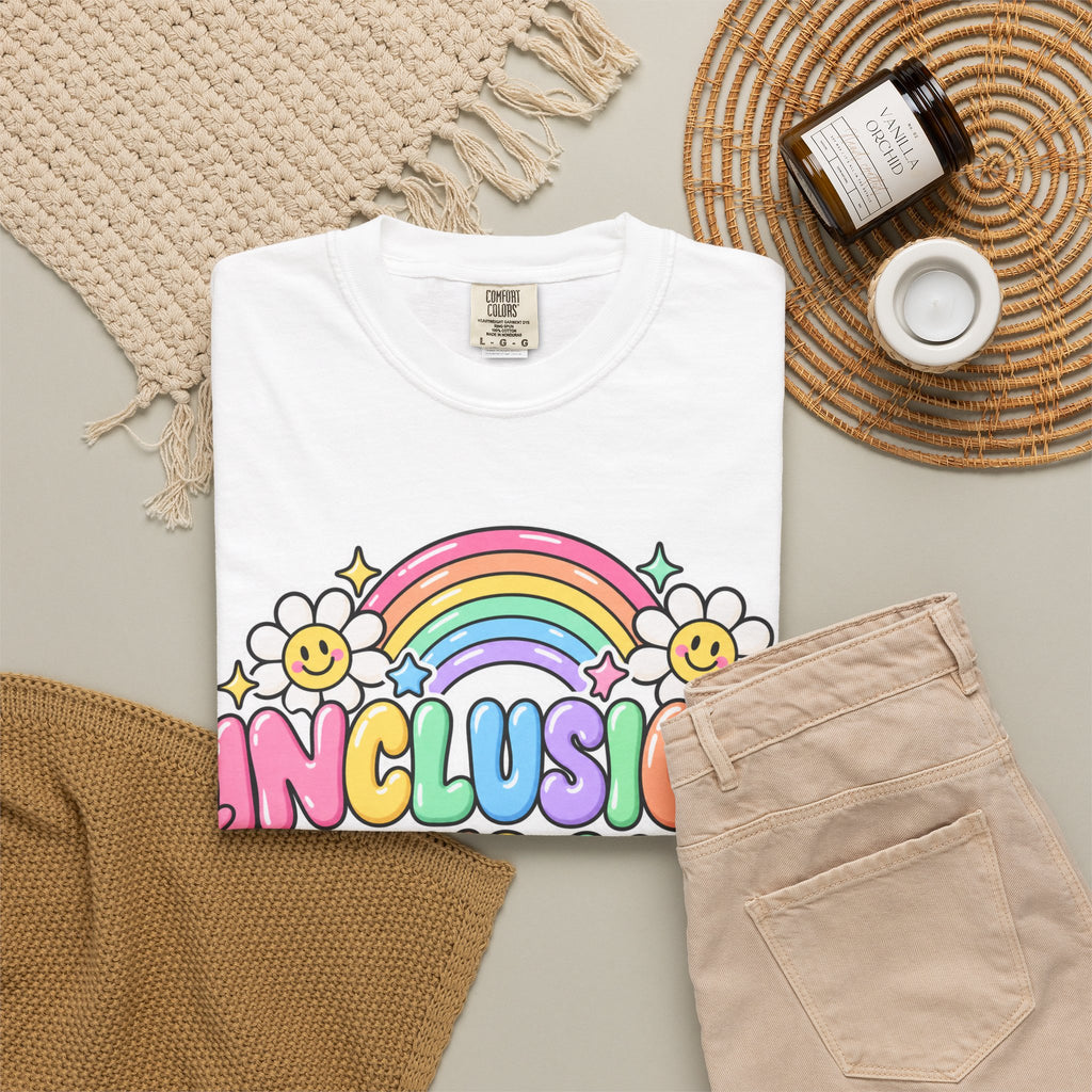 Inclusion Looks Good On You T-Shirt | Rainbow Smiles Graphic Tee