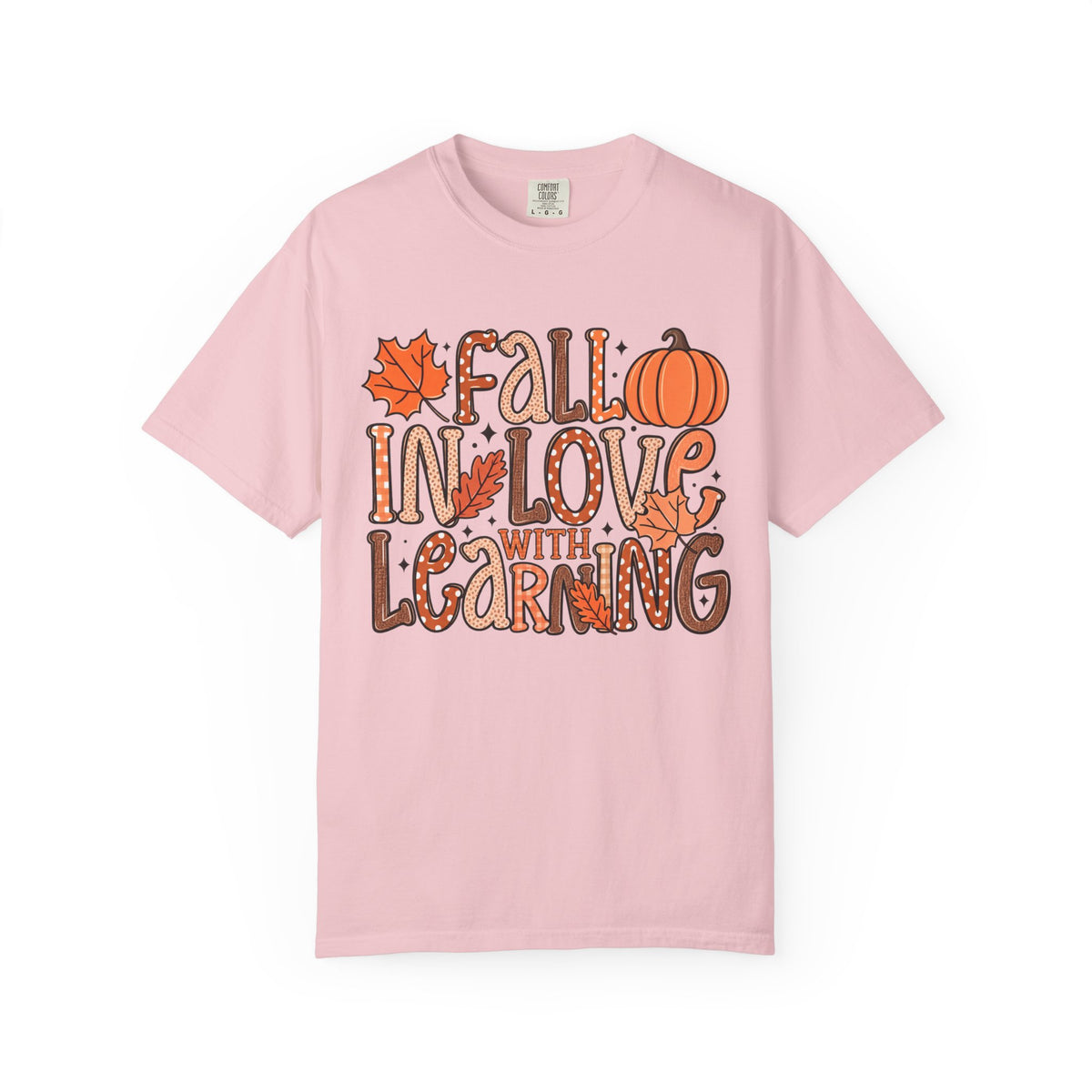 Fall in Love with Learning T-Shirt | Teacher Autumn Pumpkin Leaves
