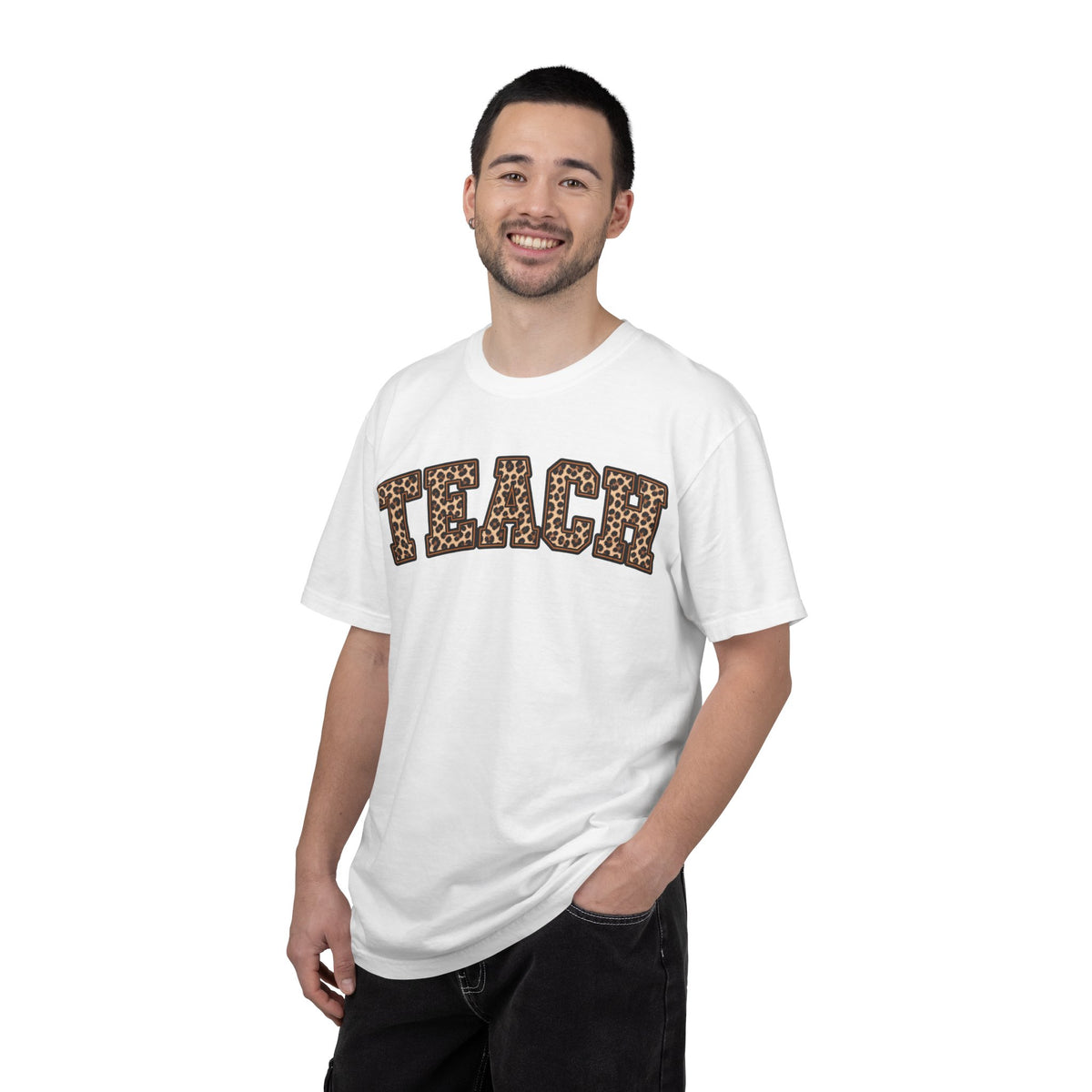 Leopard Print TEACH T-Shirt | Teacher Shirt, Animal Print Typography