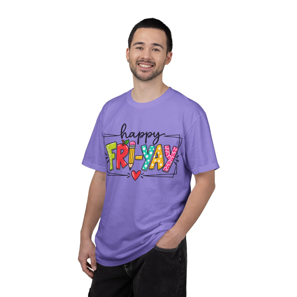 Happy Fri-yay Colorful Graphic T-shirt | Cute Friday Celebration Tee